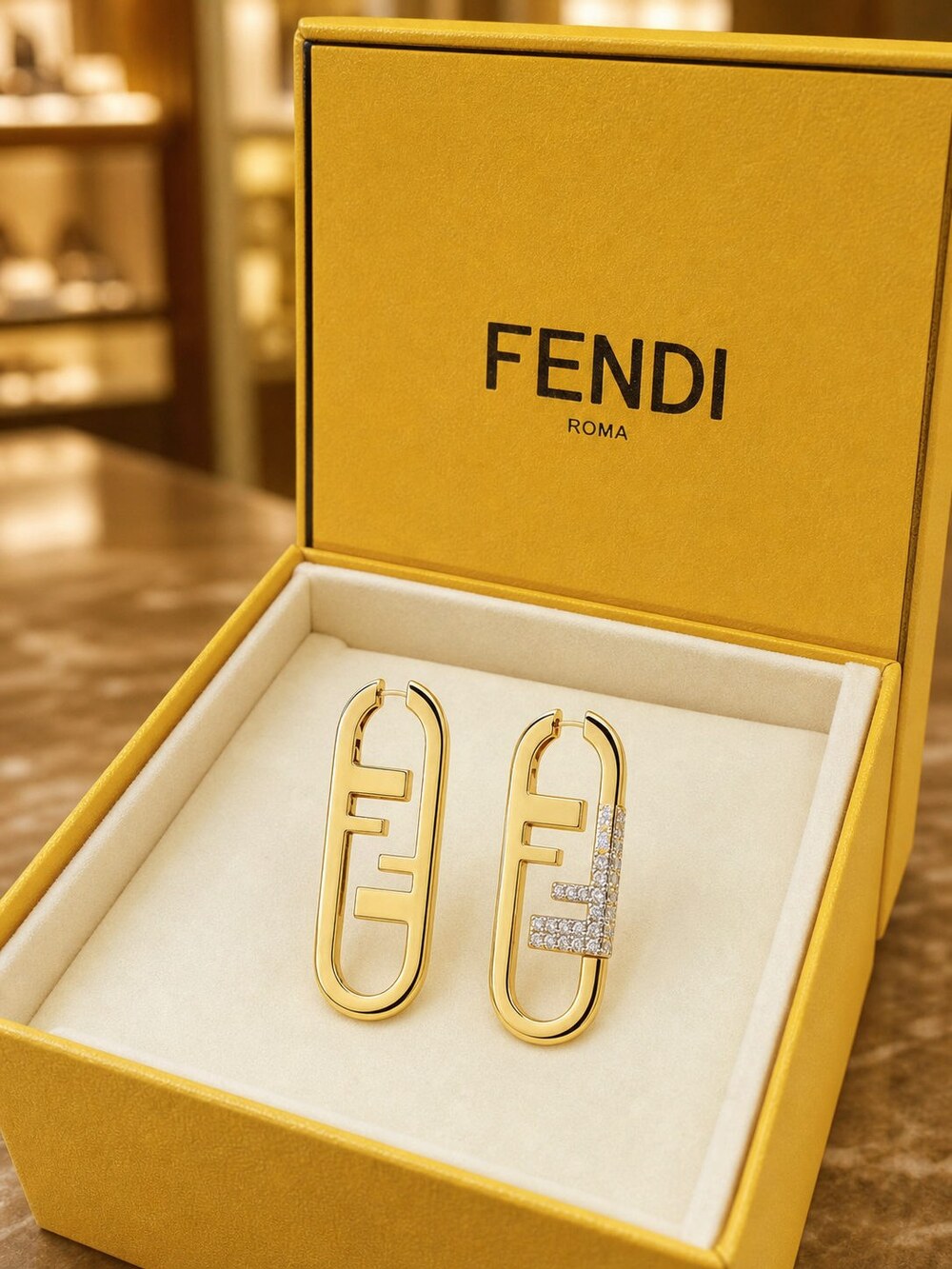 Fendi Modern Designer Earrings Style 3 | New with Box